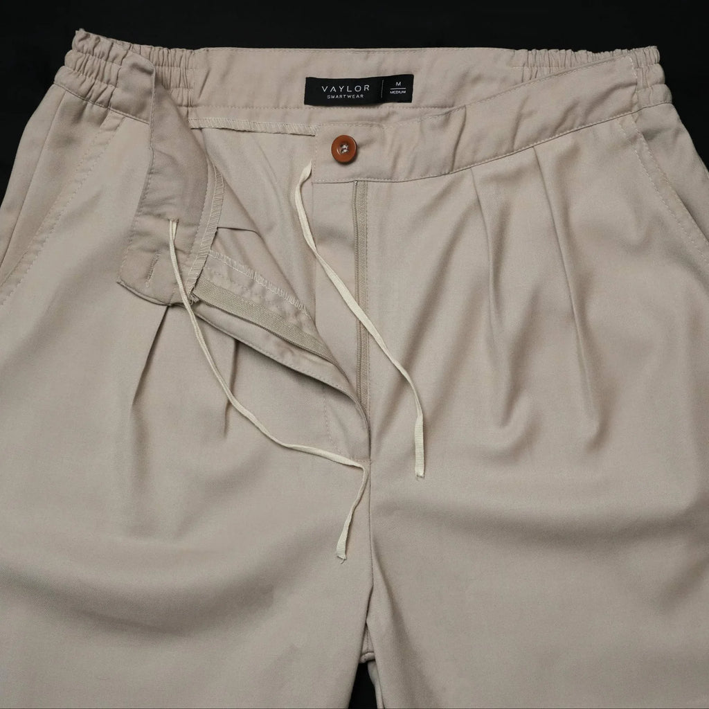VAYLOR  Double Pleated Pants - STONE