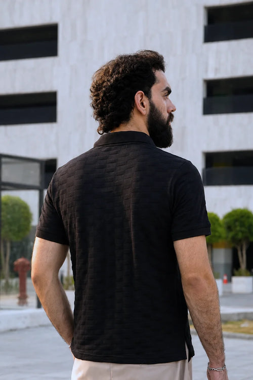 VAYLOR Drop Needle Polo - Black
