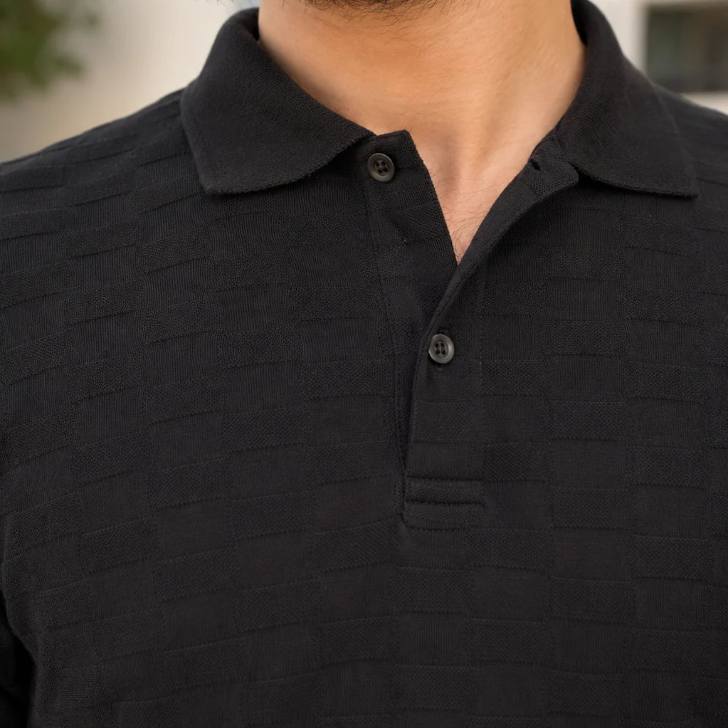 VAYLOR Drop Needle Polo - Black