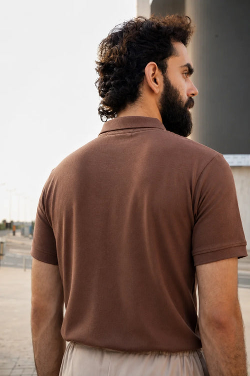 VAYLOR Essential Polo - Coffee Brown