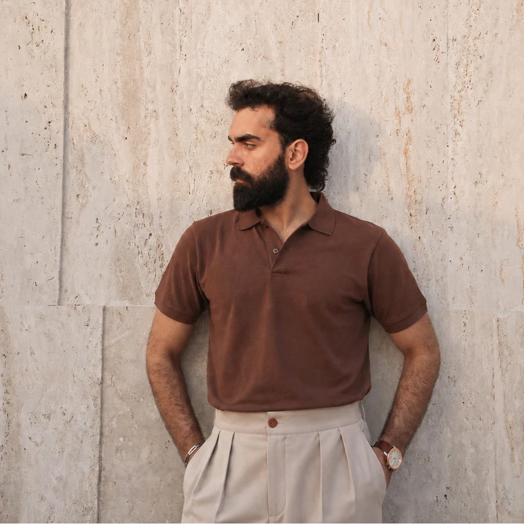 VAYLOR Essential Polo - Coffee Brown